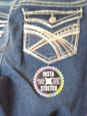 Wallflower Dark Blue Stretch Jeggings with Embroidered Back Pocket